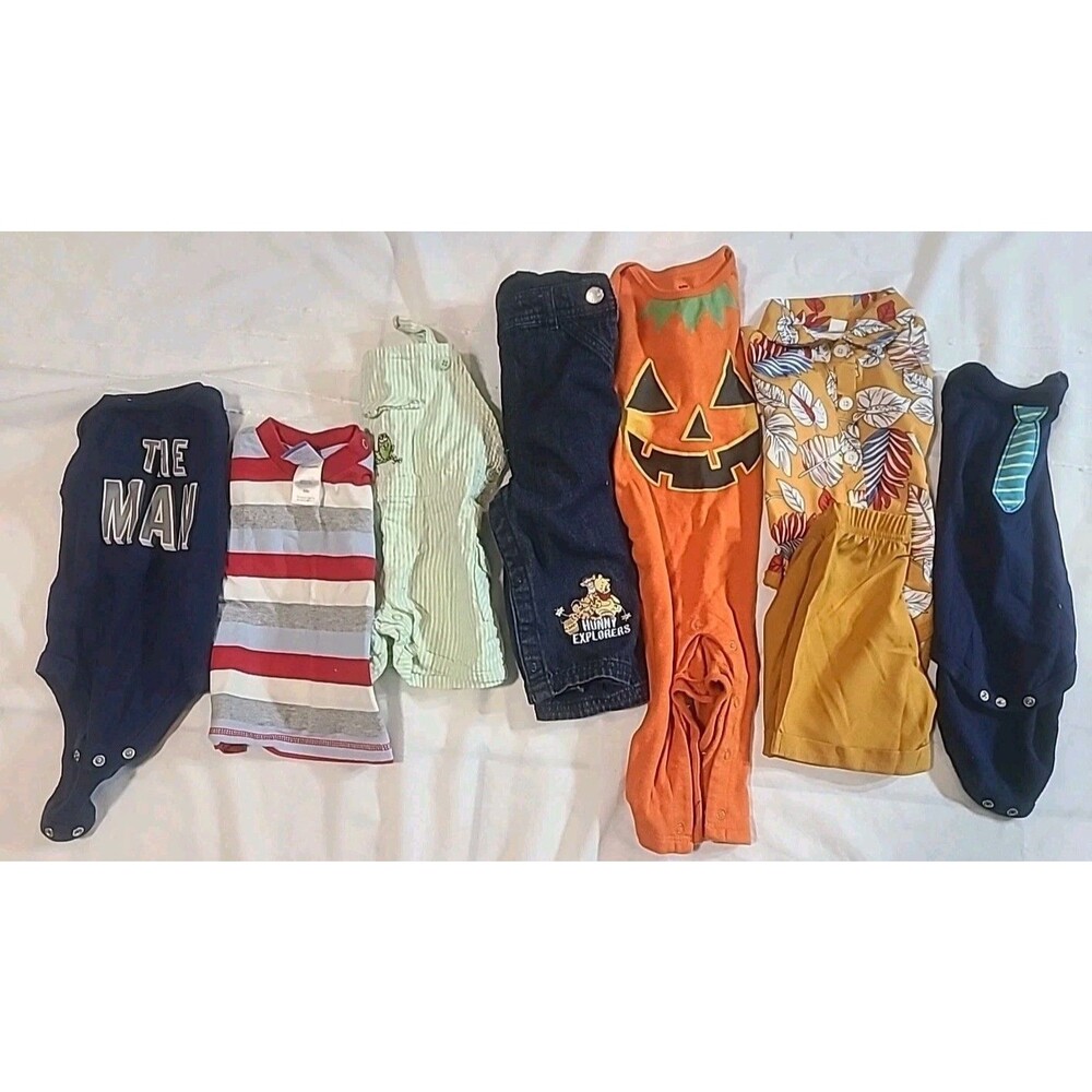 Lot of 8 boy's baby clothes sz 6-9 month Disney Old Navy Precious Moment & more